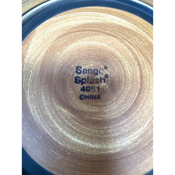 Sango Splash 4051 Brown Ceramic Dinner Plates Set Of 2 With Abstract Glaze Desig - Picture 4 of 4